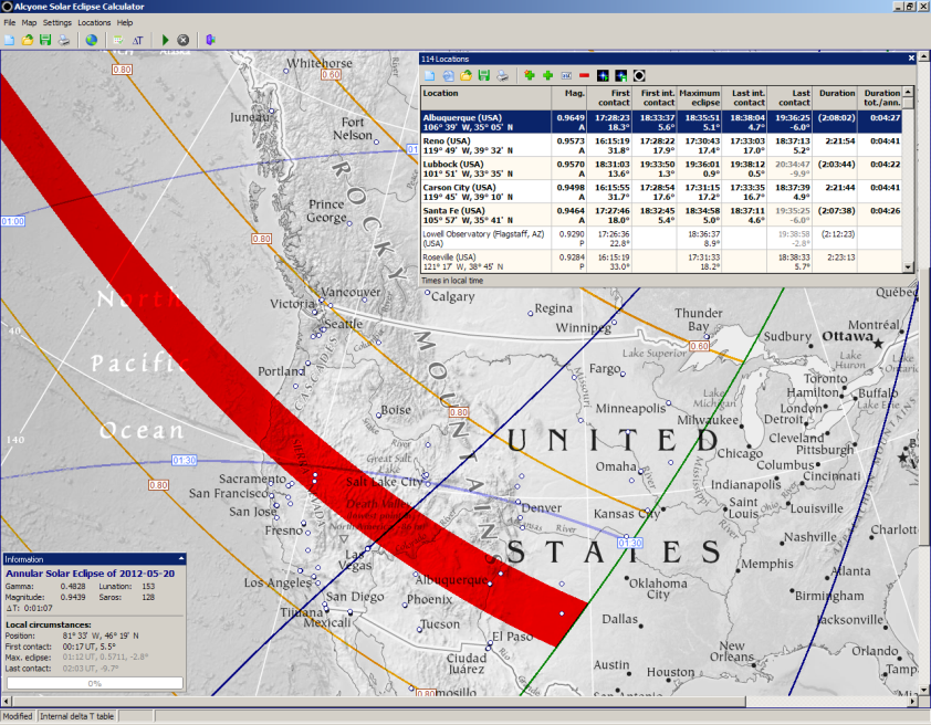 Alcyone Eclipse Calculator screenshot