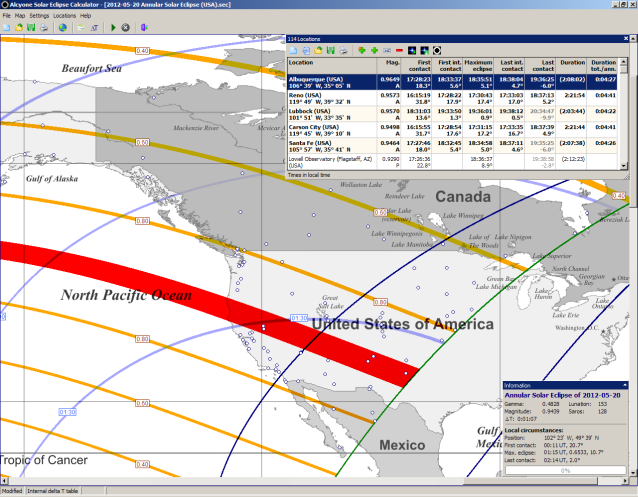 Alcyone Solar Eclipse Calculator screenshot